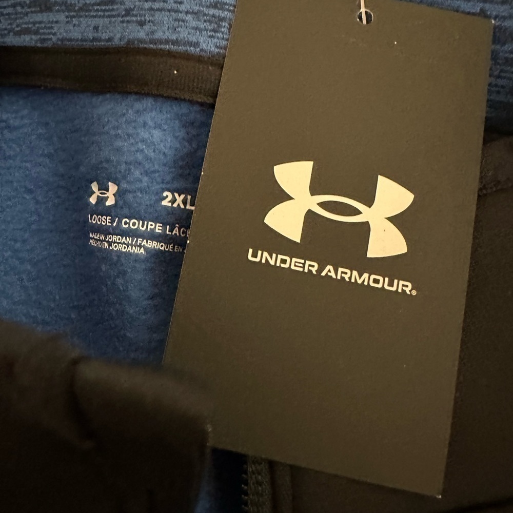 NEW Under Armour Men's Fleece Colorblock Zip Pullover Loose Fit Jacket Sz 2XLT - Picture 3 of 7